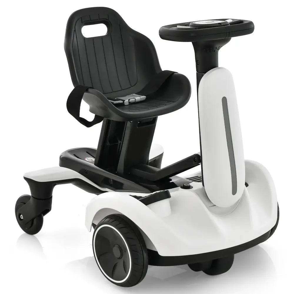 6V Kids Ride on Drift Car with 360° Spin and 2 Adjustable Heights-White - White - Powered Ride On Toys