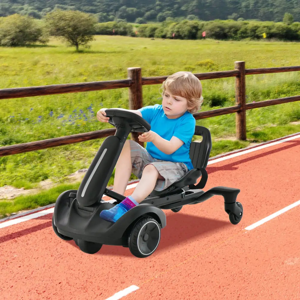 6V Kids Ride on Drift Car with 360° Spin and 2 Adjustable Heights-Black - Black - Powered Ride On Toys