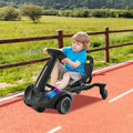 6V Kids Ride on Drift Car with 360° Spin and 2 Adjustable Heights-Black - Black - Powered Ride On Toys