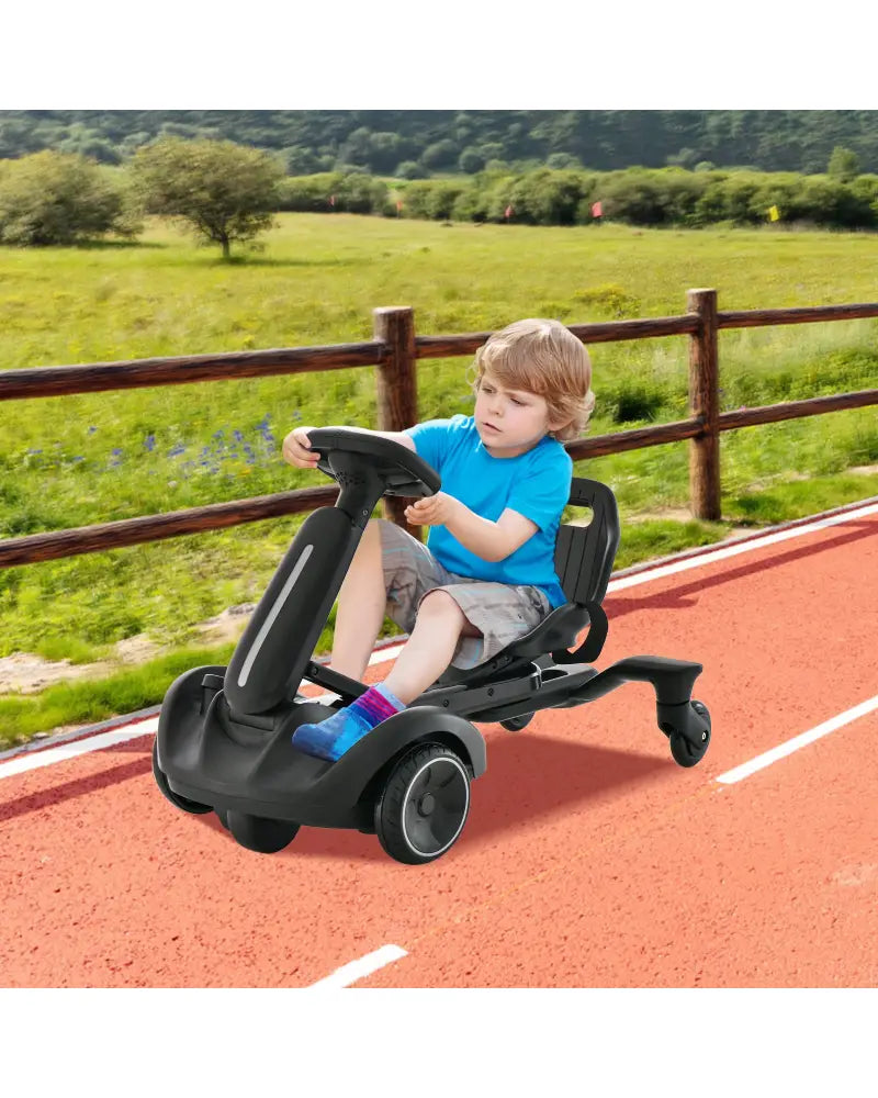 6V Kids Ride on Drift Car with 360° Spin and 2 Adjustable Heights-Black - Black - Powered Ride On Toys