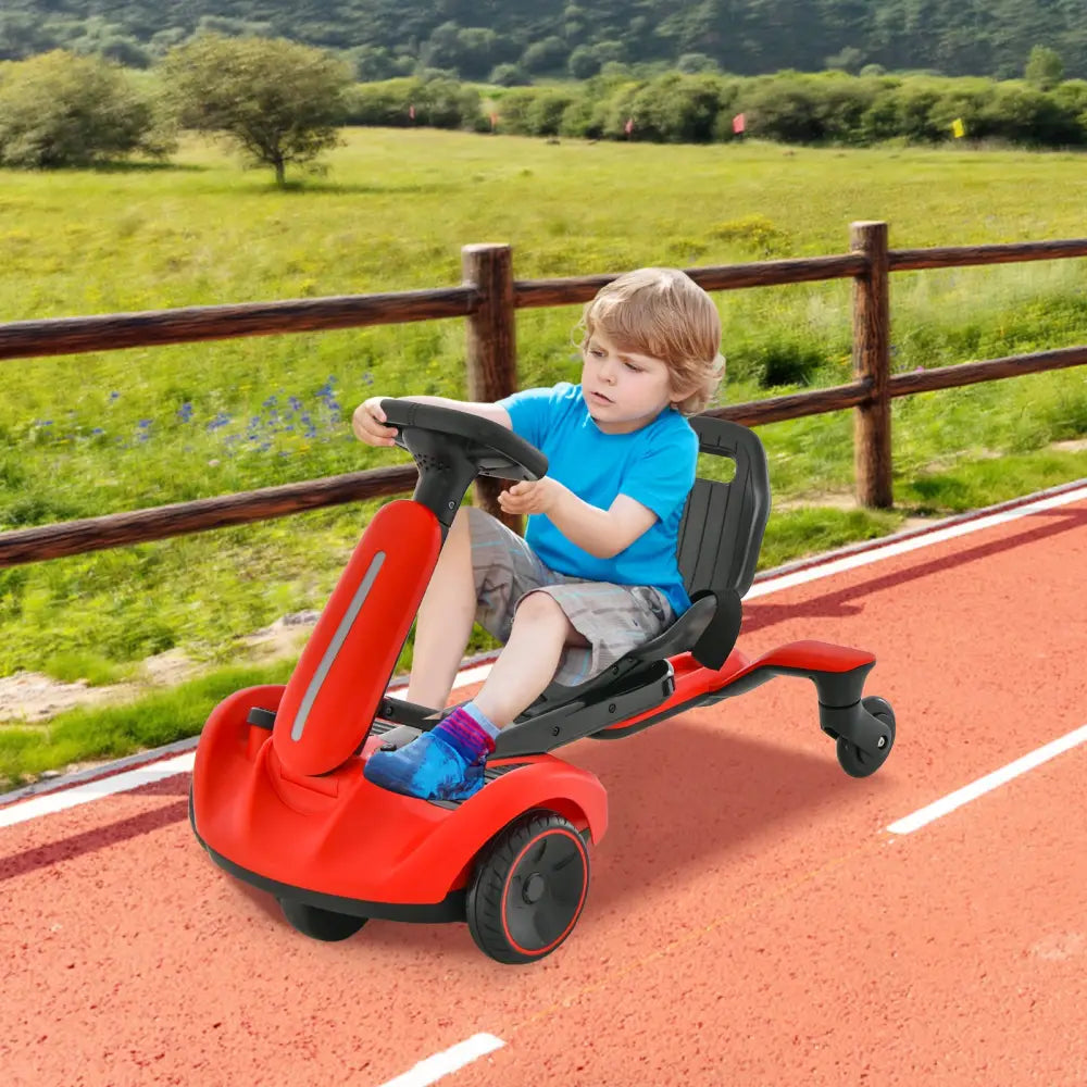 6V Kids Ride on Drift Car with 360° Spin and 2 Adjustable Heights-Red - Red - Powered Ride On Toys