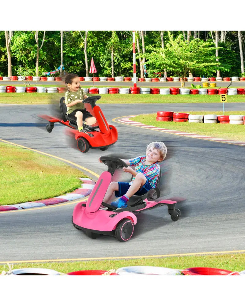 6V Kids Ride on Drift Car with 360° Spin and 2 Adjustable Heights-Red - Red - Powered Ride On Toys