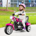 6V Powered Toddler 3-Wheel Motorbike Ride On Toy with Horn and Headlight-Hot Pink - Hot Pink - Powered Ride On Toys