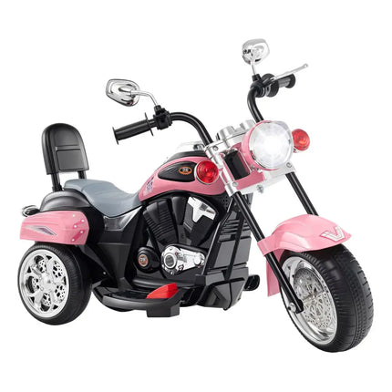 6V Powered Toddler 3 - Wheel Motorbike Ride On Toy with Horn and Headlight - Heart Pink - Oasis Home Essentials