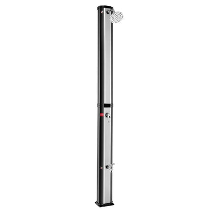 7.2 Feet 9.3 Gallon Solar Heated Shower with Adjustable Head and Foot Tap - Black - Portable Toilets & Showers