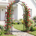 7.2 Feet Garden Decoration Climbing Plants Arch - Black - GardenÂ Arbors