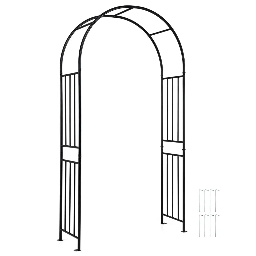 7.2 Feet Garden Decoration Climbing Plants Arch - Black - GardenÂ Arbors