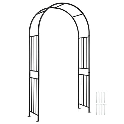 7.2 Feet Garden Decoration Climbing Plants Arch - Black - Outdoor Decor