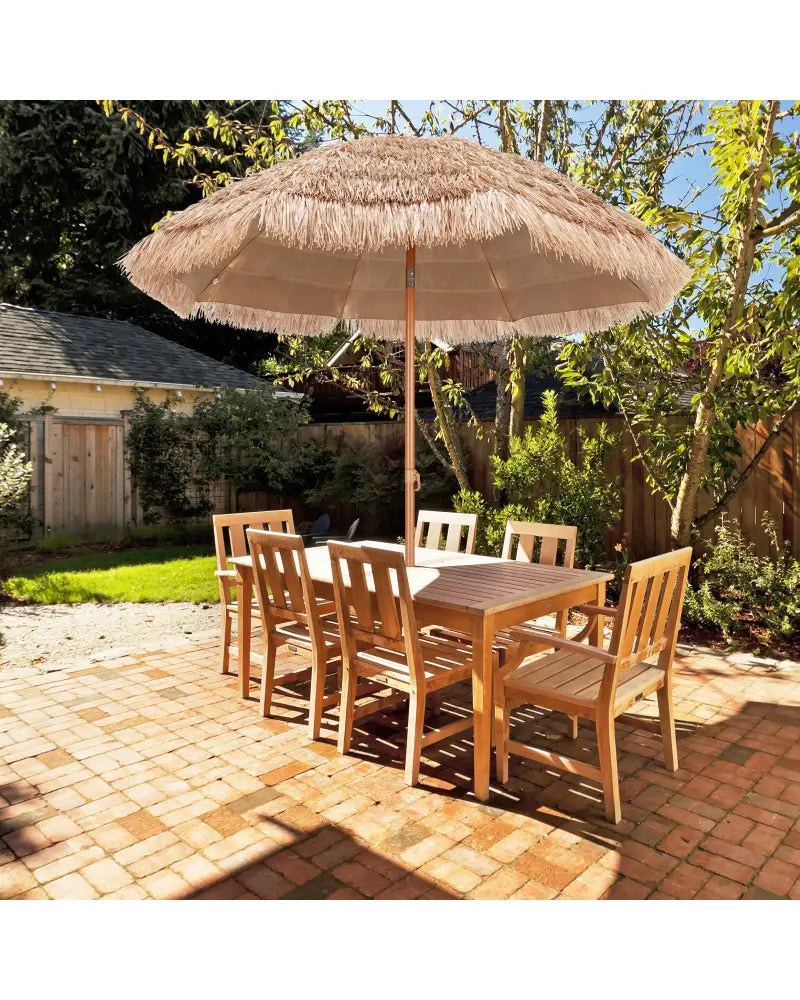 7.2 Feet Patio Thatched Tiki Umbrella Hawaiian Hula Beach Umbrella - Outdoor Umbrellas