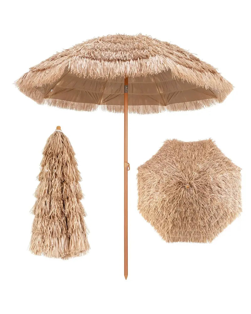 7.2 Feet Patio Thatched Tiki Umbrella Hawaiian Hula Beach Umbrella - Outdoor Umbrellas