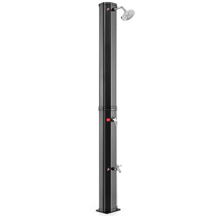 7.5 Feet 15.9 Gallon Solar Heated Outdoor Shower with Shower Head-Black - Black - Portable Toilets & Showers