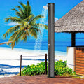 7.5 Feet 15.9 Gallon Solar Heated Outdoor Shower with Shower Head-Black - Black - Portable Toilets & Showers