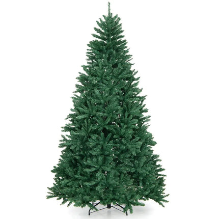 7.5 Feet Artificial Christmas Tree with Folding Metal Stand - Green - Christmas Tree