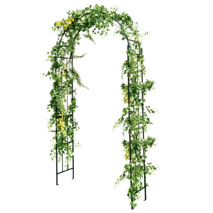 7.5 Feet Metal Garden Arch for Climbing Plants and Outdoor Garden Decor-Black - Black - Outdoor Decor