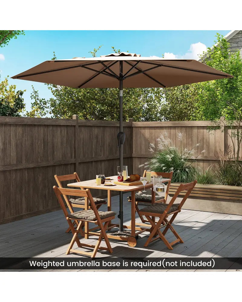 7.5 feet Outdoor Patio Heavy Duty Market Umbrella with Push Button Tilt-Tan - Tan - Outdoor Umbrellas