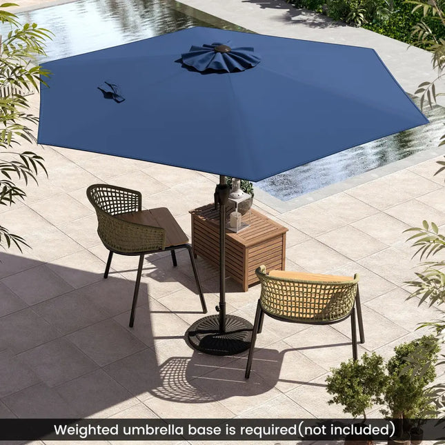 7.5 feet Outdoor Patio Heavy Duty Market Umbrella with Push Button Tilt-Navy - Navy - Outdoor Umbrellas