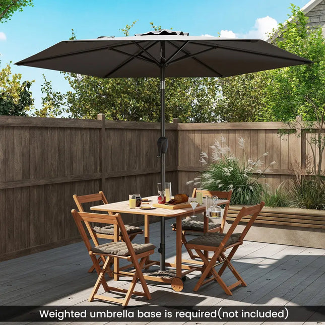 7.5 feet Outdoor Patio Heavy Duty Market Umbrella with Push Button Tilt-Gray - Gray - Outdoor Umbrellas
