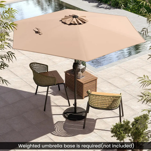 7.5 feet Outdoor Patio Heavy Duty Market Umbrella with Push Button Tilt-Tan - Tan - Outdoor Umbrellas