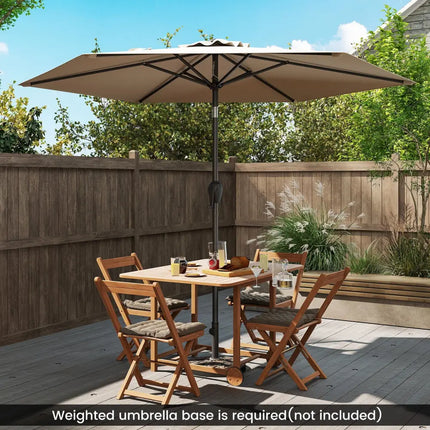 7.5 feet Outdoor Patio Heavy Duty Market Umbrella with Push Button Tilt-Beige - Beige - Outdoor Umbrellas