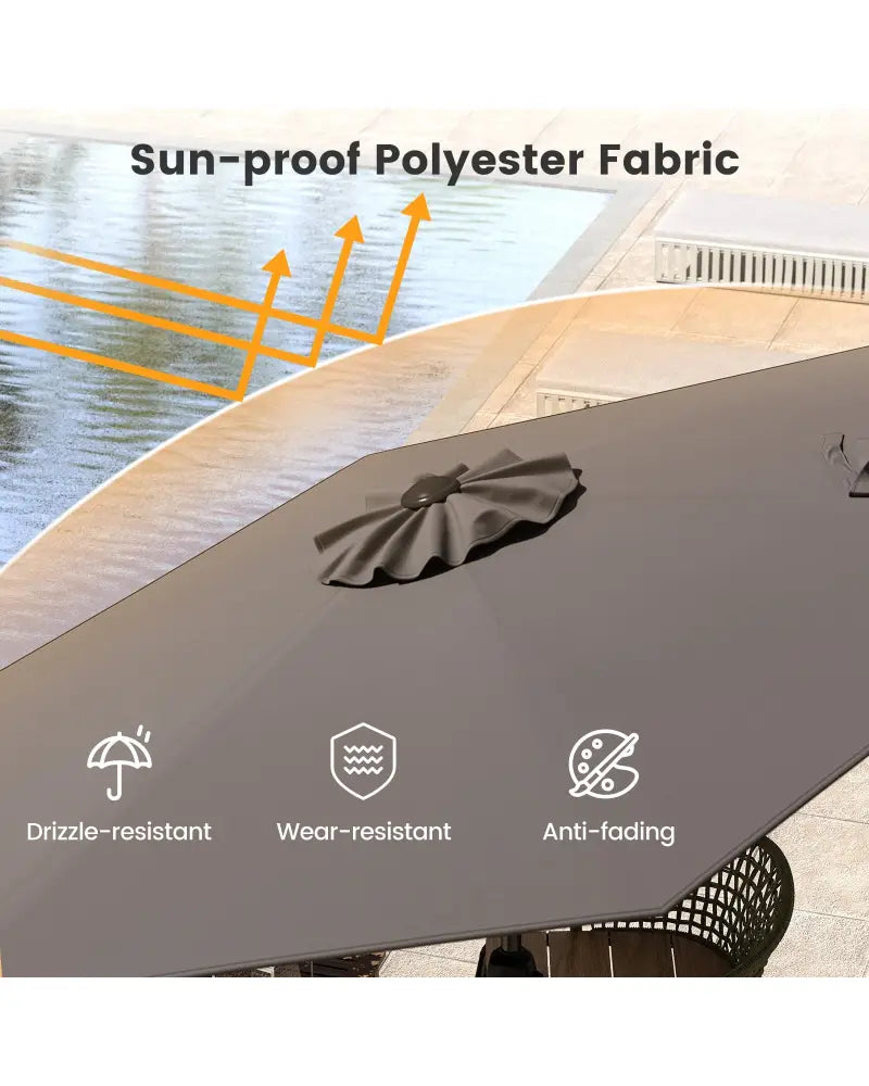 7.5 feet Outdoor Patio Heavy Duty Market Umbrella with Push Button Tilt-Gray - Gray - Outdoor Umbrellas