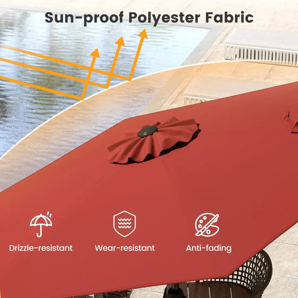 7.5 feet Outdoor Patio Heavy Duty Market Umbrella with Push Button Tilt-Tan - Tan - Outdoor Umbrellas