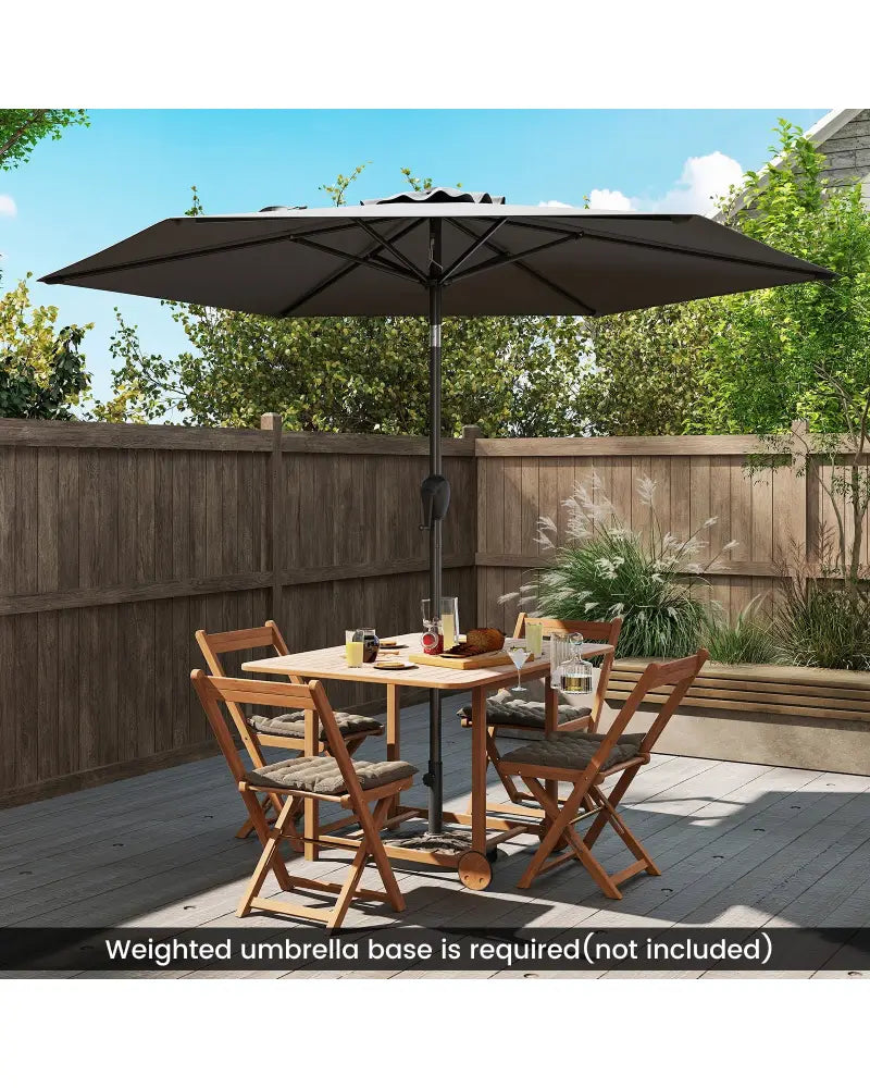7.5 feet Outdoor Patio Heavy Duty Market Umbrella with Push Button Tilt-Gray - Gray - Outdoor Umbrellas