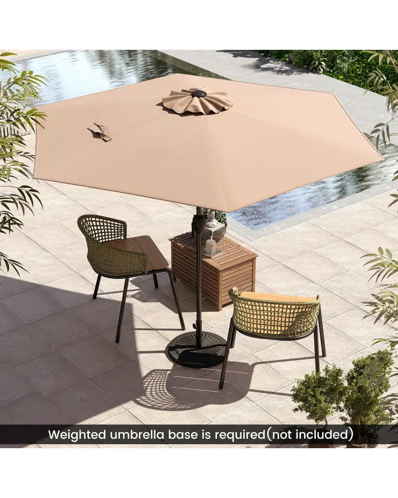 7.5 feet Outdoor Patio Heavy Duty Market Umbrella with Push Button Tilt-Tan - Tan - Outdoor Umbrellas