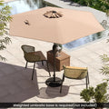 7.5 feet Outdoor Patio Heavy Duty Market Umbrella with Push Button Tilt-Tan - Tan - Outdoor Umbrellas