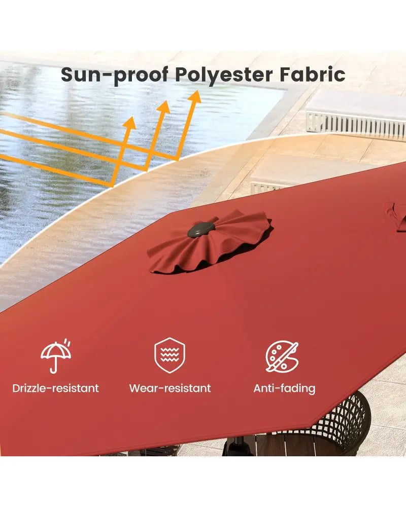 7.5 feet Outdoor Patio Heavy Duty Market Umbrella with Push Button Tilt-Tan - Tan - Outdoor Umbrellas