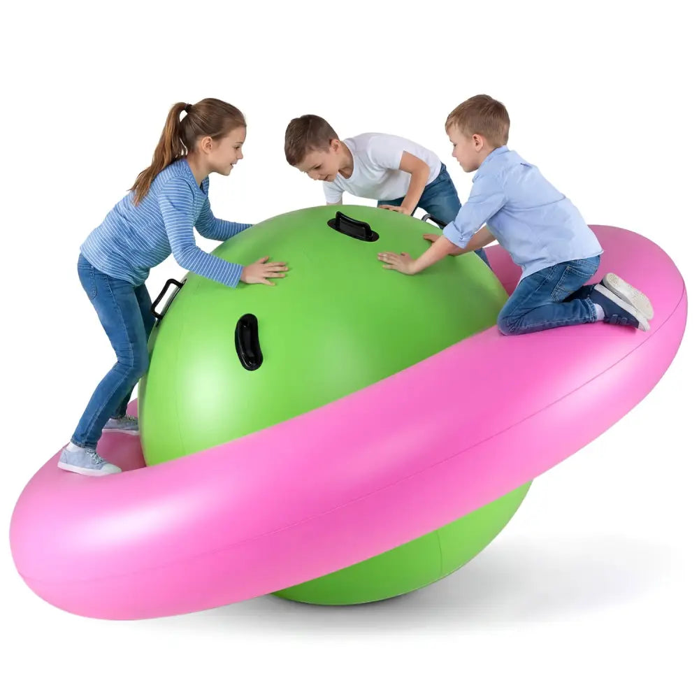 7.5 Foot Giant Inflatable Dome Rocker Bouncer with 6 Built-in Handles for Kids-Pink - Pink - Toy Sports