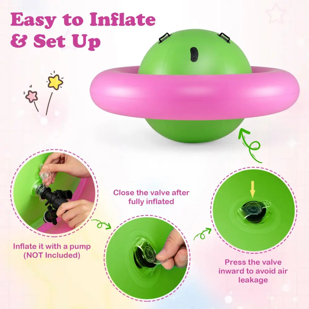 7.5 Foot Giant Inflatable Dome Rocker Bouncer with 6 Built-in Handles for Kids-Pink - Pink - Toy Sports