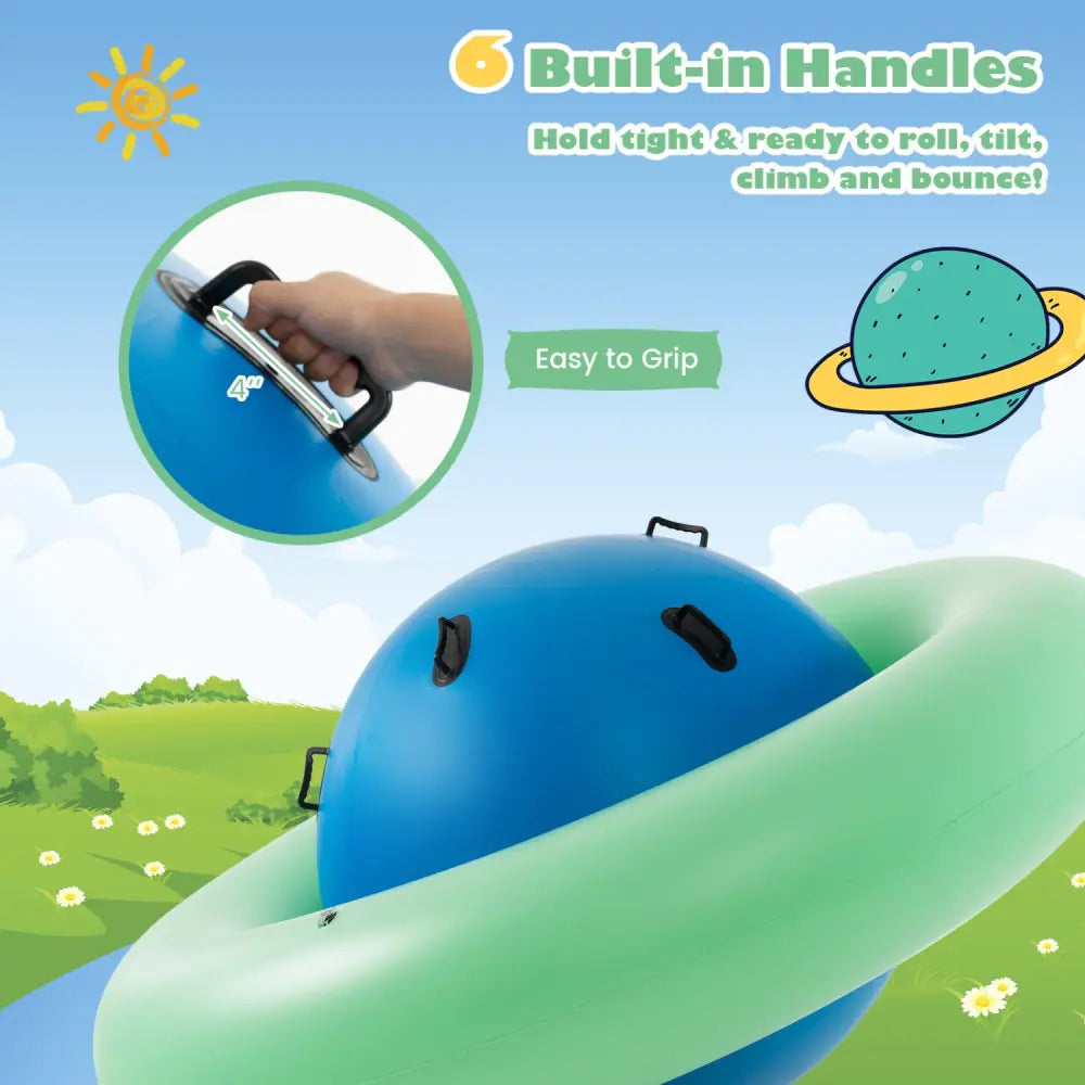 7.5 Foot Giant Inflatable Dome Rocker Bouncer with 6 Built-in Handles for Kids-Green - Green - Toy Sports