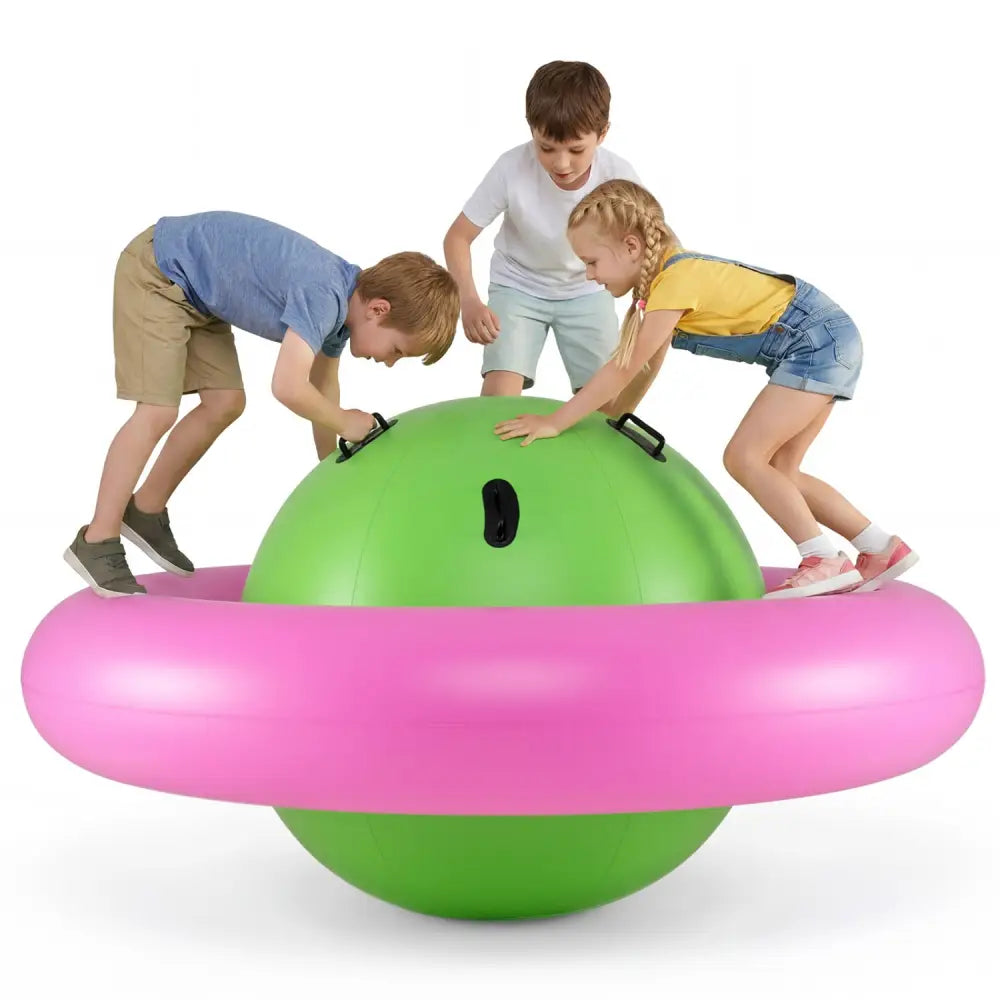 7.5 Foot Giant Inflatable Dome Rocker Bouncer with 6 Built-in Handles for Kids-Pink - Pink - Toy Sports