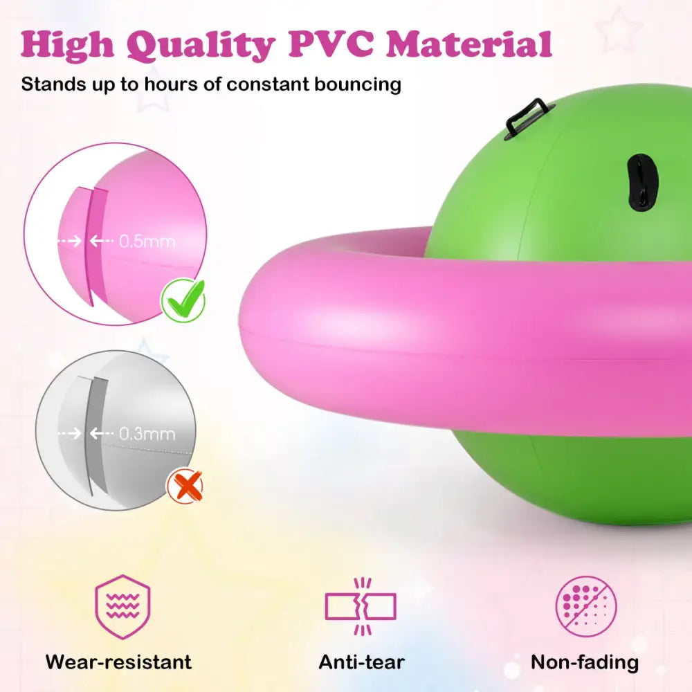 7.5 Foot Giant Inflatable Dome Rocker Bouncer with 6 Built-in Handles for Kids-Pink - Pink - Toy Sports