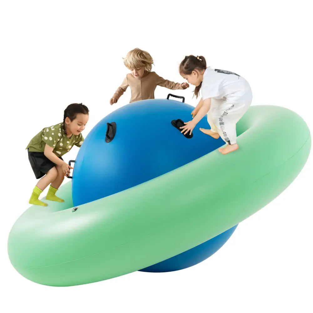 7.5 Foot Giant Inflatable Dome Rocker Bouncer with 6 Built-in Handles for Kids-Green - Green - Toy Sports