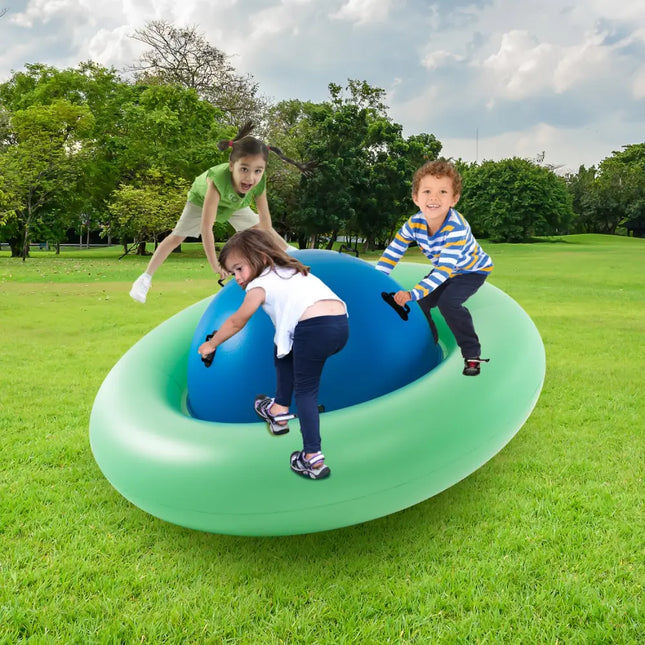 7.5 Foot Giant Inflatable Dome Rocker Bouncer with 6 Built-in Handles for Kids-Green - Green - Toy Sports