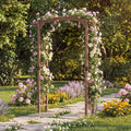 7.5 Ft Garden Arch Wooden Arbor Outdoor Wood Trellis for Climbing Plants-Rustic Brown - Rustic Brown - Garden Arbors