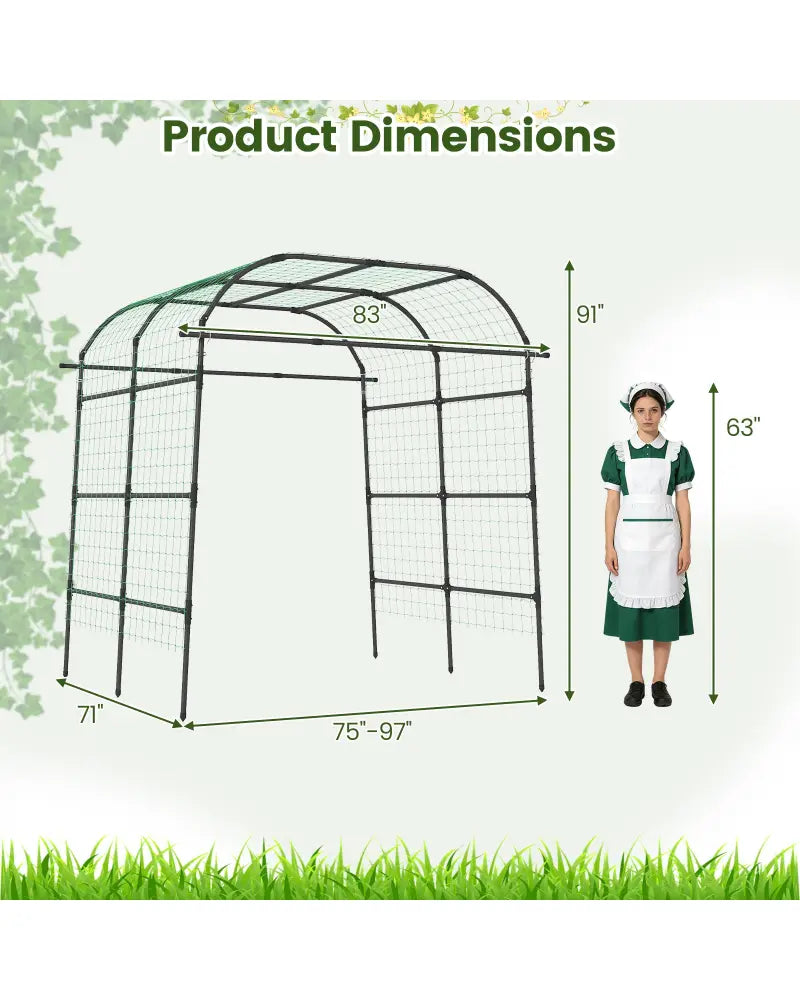 7.5 FT Tall Metal Garden Arch Trellis for Climbing Plants Outdoor-Black - Black - Plant Supports