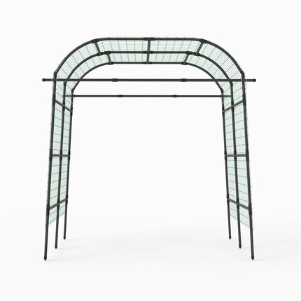 7.5 FT Tall Metal Garden Arch Trellis for Climbing Plants Outdoor-Black - Black - Plant Supports