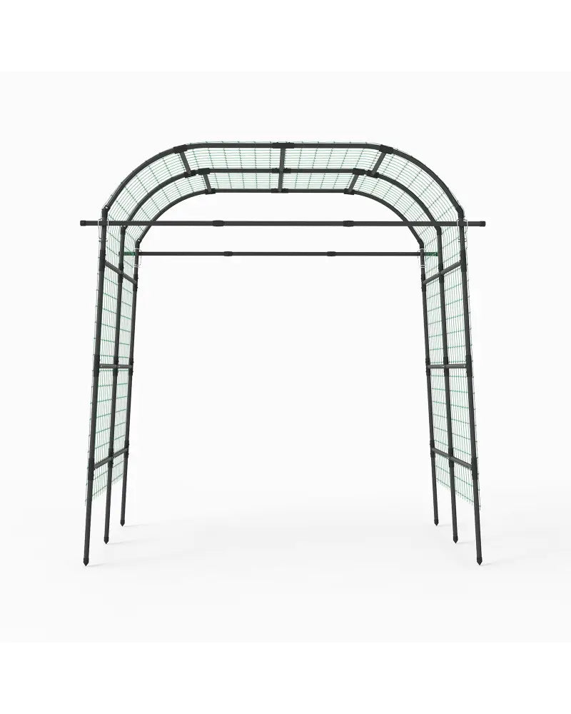 7.5 FT Tall Metal Garden Arch Trellis for Climbing Plants Outdoor-Black - Black - Plant Supports