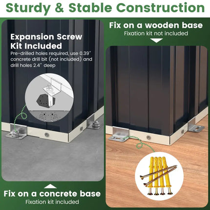 7.5 x 6.3 FT Metal Outdoor Storage Shed with Lockable Door-Gray - Gray - Sheds & Outdoor Storage