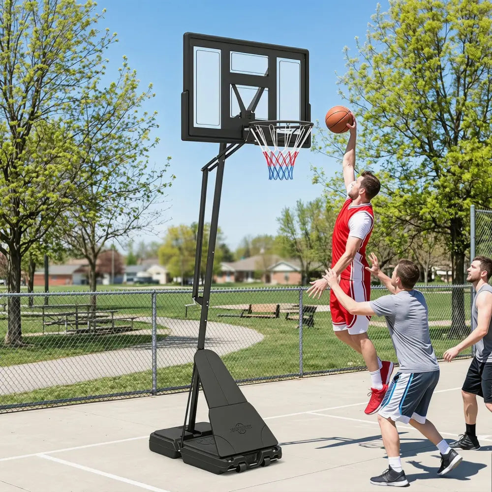 7.7-10 FT Tool-Free Height Adjustable Basketball Goal System - Sport Equipments