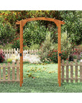 7/7.5 Feet Garden Arch Wooden Arbor Outdoor Wood Trellis for Climbing Plants-7.5 FT - Orange - Garden Arbors