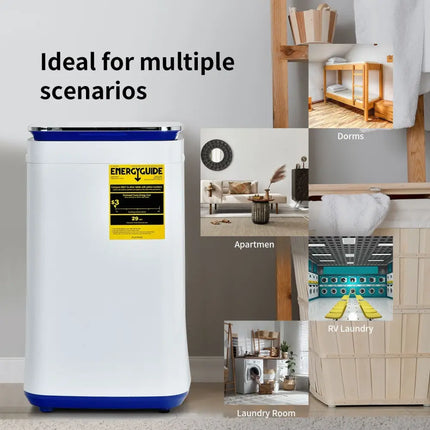 7.7 lbs Compact Full Automatic Washing Machine with Heating Function Pump - Oasis Home Essentials