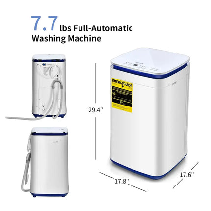 7.7 lbs Compact Full Automatic Washing Machine with Heating Function Pump - Oasis Home Essentials