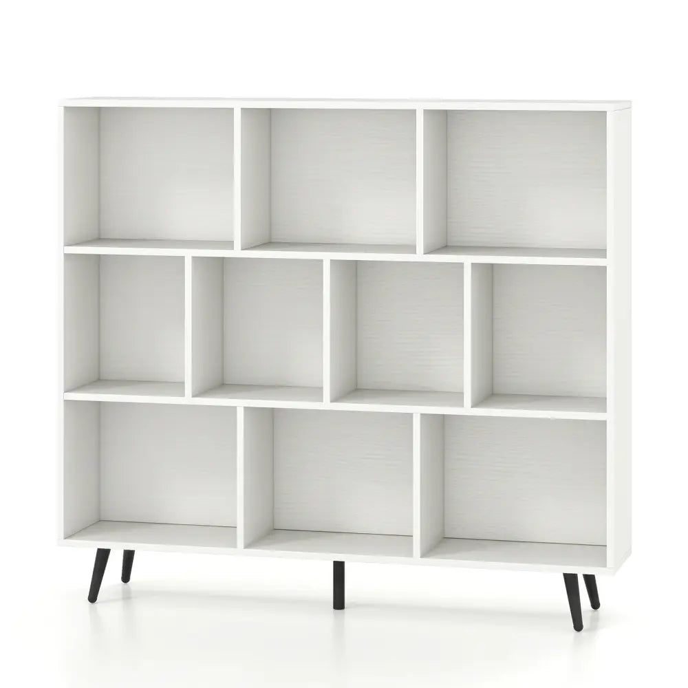 7/8/10-Cube Bookcase with 5 Tapered Metal Legs-10 Cubes - Bookcases