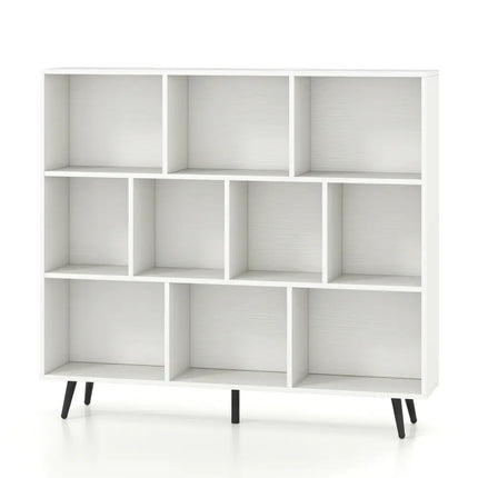 7/8/10-Cube Bookcase with 5 Tapered Metal Legs-10 Cubes - Bookcases