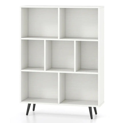 7/8/10-Cube Bookcase with 5 Tapered Metal Legs-7 Cubes - Bookcases