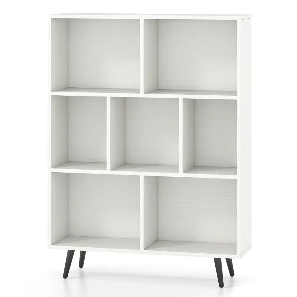 7/8/10-Cube Bookcase with 5 Tapered Metal Legs-7 Cubes - Bookcases
