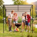 7.8 x 4.4 FT Outdoor Patio BBQ Canopy with Metal Shelves and Bottle Openers-Beige - Beige - Gazebos